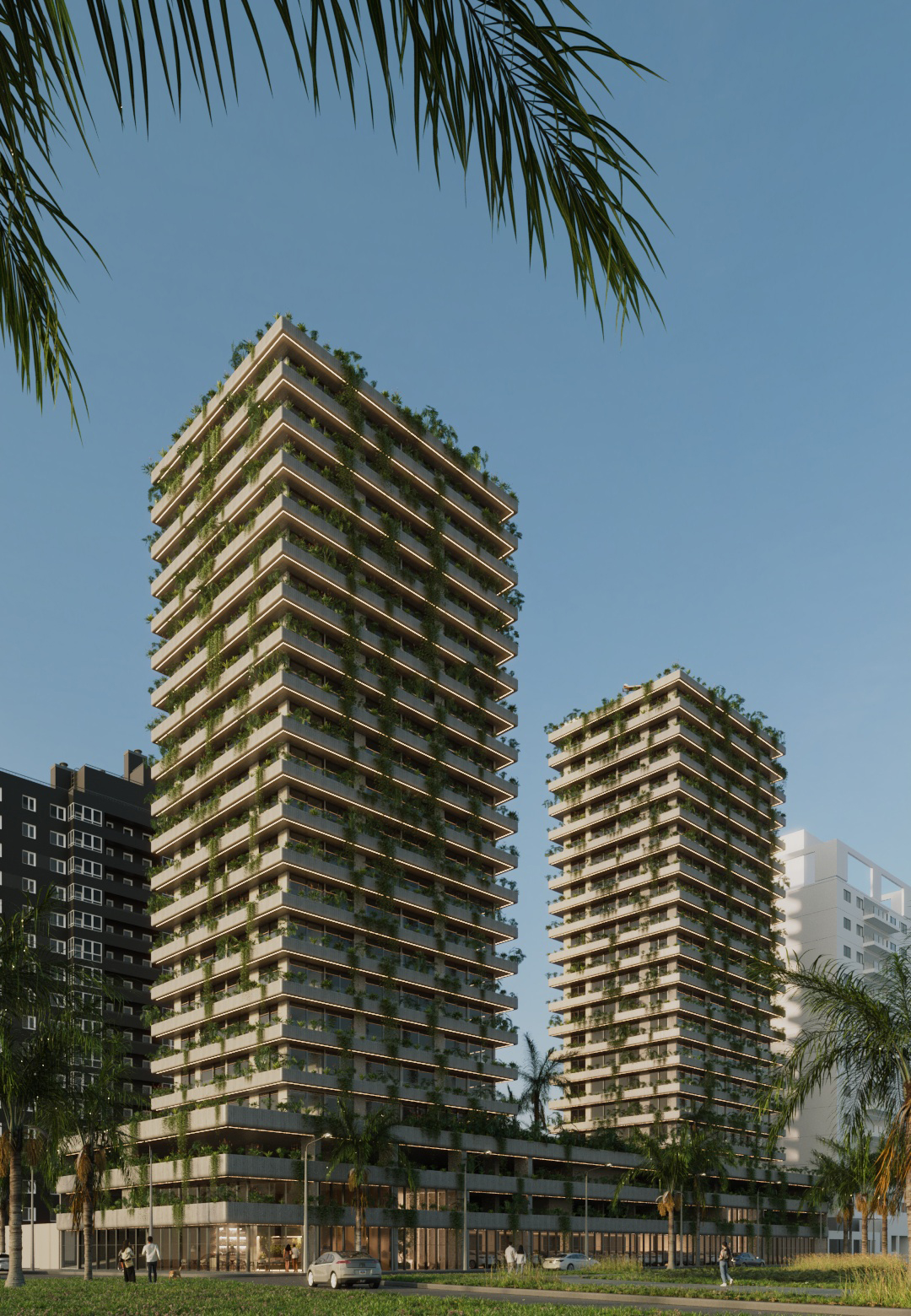 Torres con vegetación